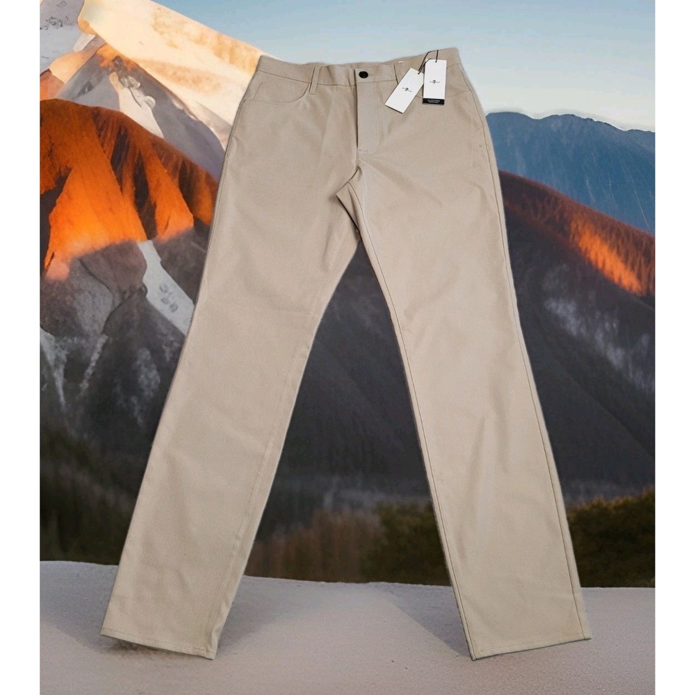 💙NWT 7 For All Mankind Pants Men 30 Sand Khaki Adrien Chino Tech Series Stretch
